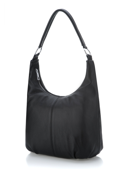 Вместительная сумка черного цвета из натуральной кожи