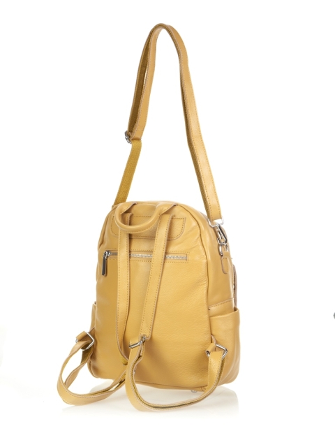 Рюкзак желтый 32x10x24 натуральная кожа