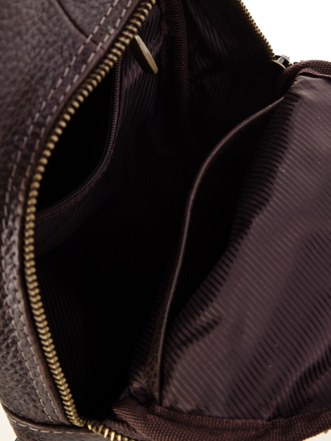 Рюкзак коричневый на одно плечо 29x6x15.5 натуральная кожа
