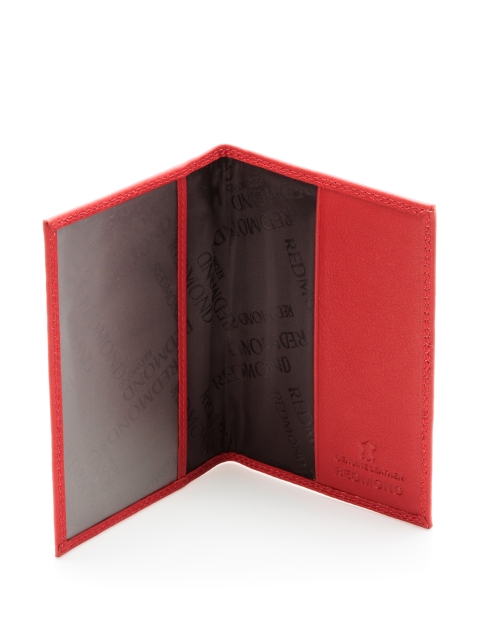 Обложка для паспорта цвет красный 14.5x9.5 натуральная кожа
