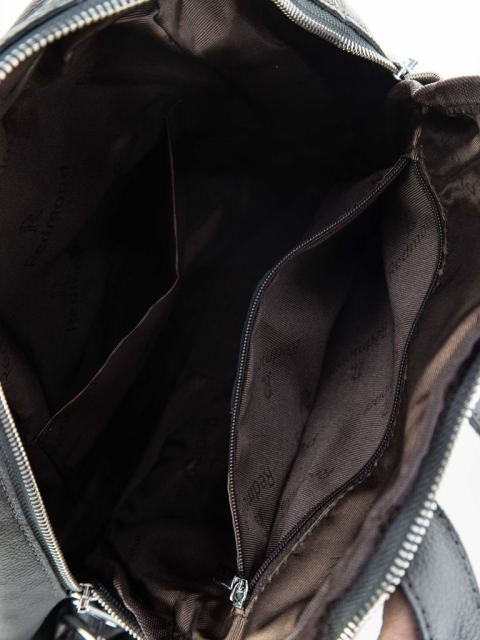 Рюкзак серебристый 31x11x25 натуральная кожа