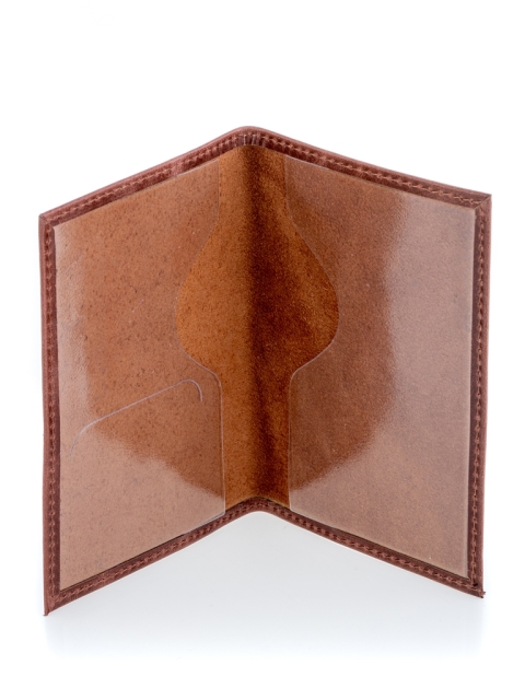 Обложка для паспорта коричневая 13.5x9.5 натуральная кожа