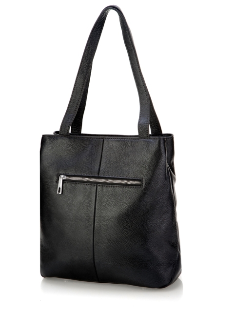Женская черная сумка из натуральной кожи 31х12х36