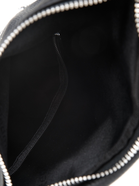 Рюкзак через плечо черный из натуральной кожи