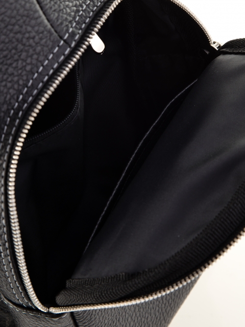 Рюкзак черный на одно плечо 29x6x15.5 натуральная кожа