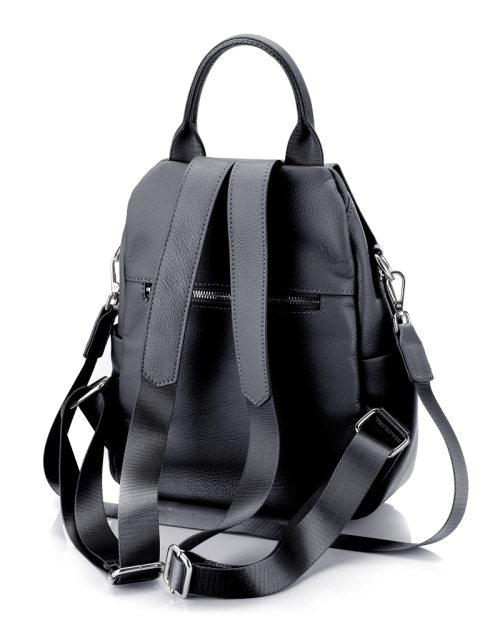 Рюкзак черный из натуральной кожи 32x10x23