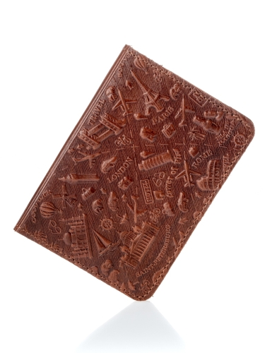 Обложка для паспорта 13.5x9.5 натуральная кожа коричневая