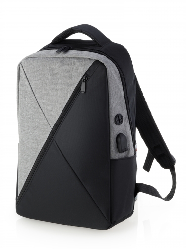 Рюкзак черно-серый 35x12x25 ткань