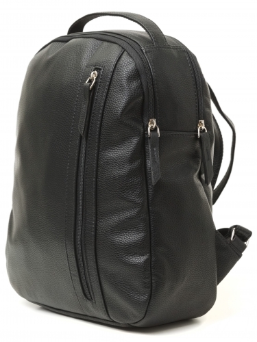 Рюкзак черный с молнией искусственная кожа