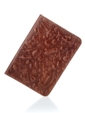 Обложка для паспорта 13.5x9.5 натуральная кожа коричневая - вид товара 1