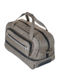 Дорожная сумка на колесах серо-коричневая 53x27x38 ткань - вид товара 2