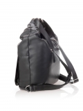 Сумка-рюкзак на молнии черная искусственная кожа - вид товара 3