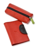 Подарочный набор визитница и ключница натуральная кожа красный - вид товара 3