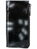 Портмоне черный с бабочками 9х3х19 натуральная кожа - вид товара 3