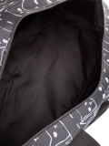 Сумка дорожная черная 23x20x35 ткань принт кошки - вид товара 3