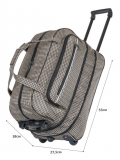 Дорожная сумка на колесах серо-коричневая 53x27x38 ткань - вид товара 3